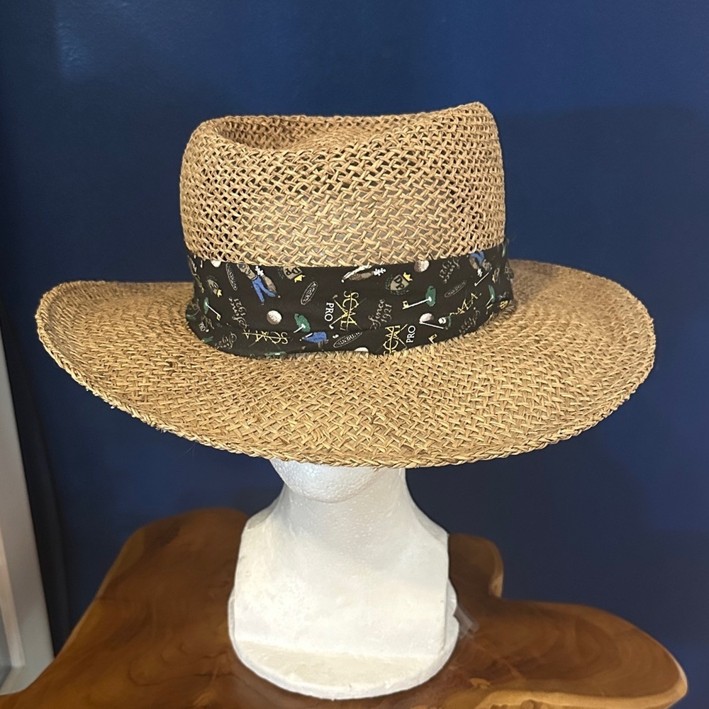 NWOT Men’s SCALA Pro Series Dorfman Pacific Hand Made 3 Tone Straw Golf Hat